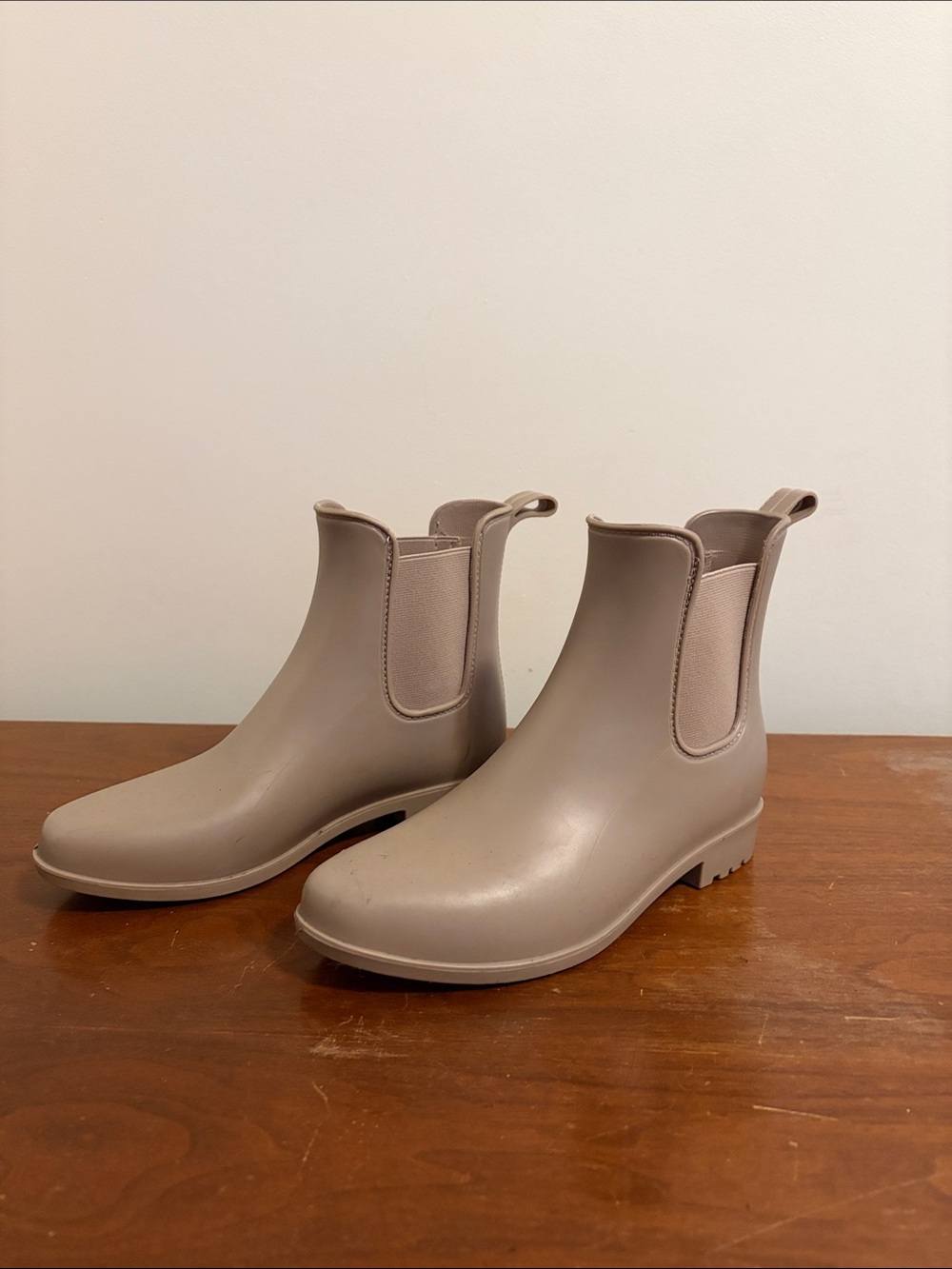 Women's Taupe Chelsea Rain Ankle Boots